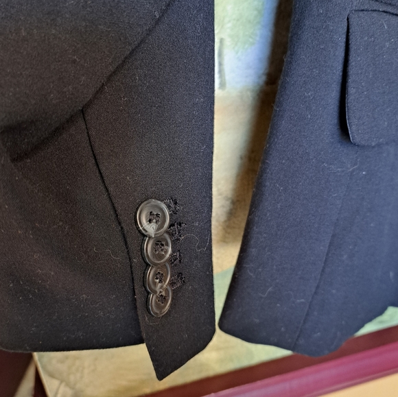 Roz & Ali Black One Button Career Office  Jacket Shoulder Pads – Womens Size 14 - Picture 6 of 8